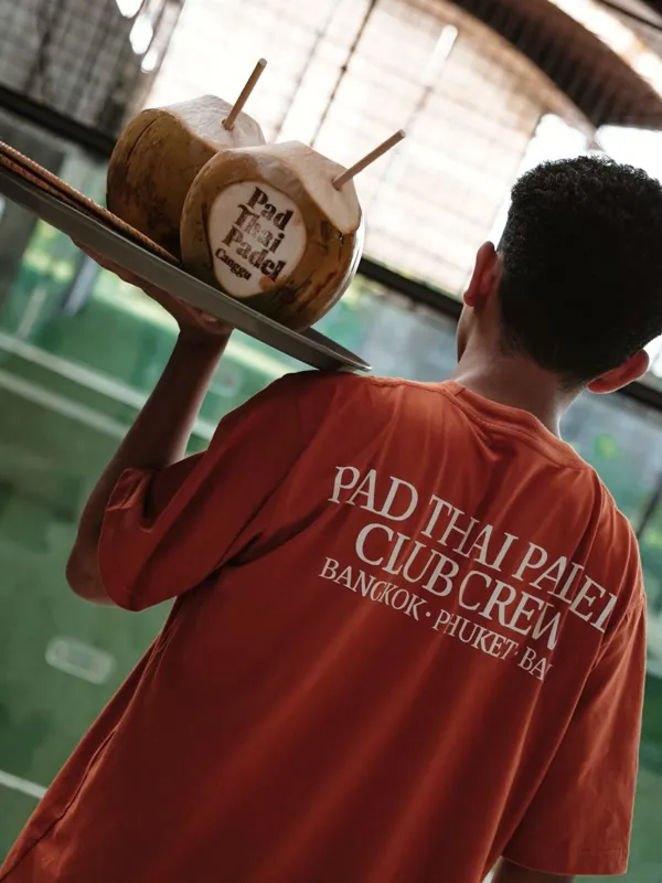 Fresh coconuts served courtside at Pad Thai Padel Canggu
