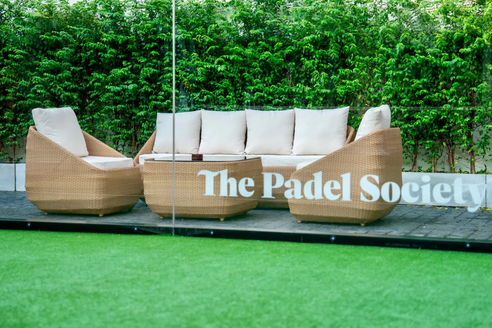 The Padel Society lounge and bar at Pad Thai Padel Bangkok